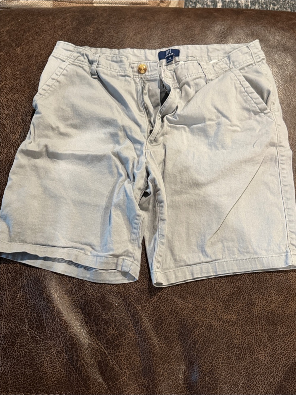 George Light Gray Men's Flat-Front Cotton Shorts